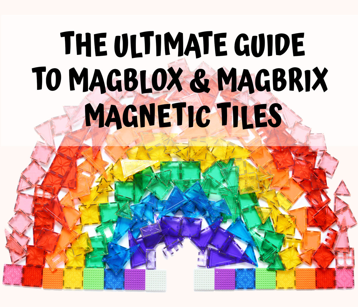 Mag-Genius Magnet Tiles 6 x 6 Building Magnetic Plate Set of 3 Colors Stem