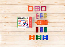 Load image into Gallery viewer, MAGBLOX magnetic building tiles &amp; MAGBRIX magnetic brick tile sets. Compatible with building blocks like LEGO or Duplo. Open-ended STEM education toys for kids &amp; toddlers. Toys for play-based learning.
