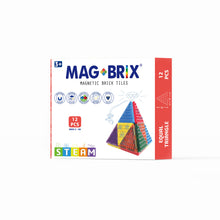 Load image into Gallery viewer, MAGBRIX® MAGNETIC BRICK TILE - EQUILATERAL TRIANGLE 12 PCS PACK