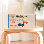 MAGBLOX® TWIN CAR PACK WITH WOODEN WHEELS - Magnetic Tiles