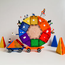 Load image into Gallery viewer, MAGBLOX® TWIN CAR PACK WITH WOODEN WHEELS - Magnetic Tiles 11
