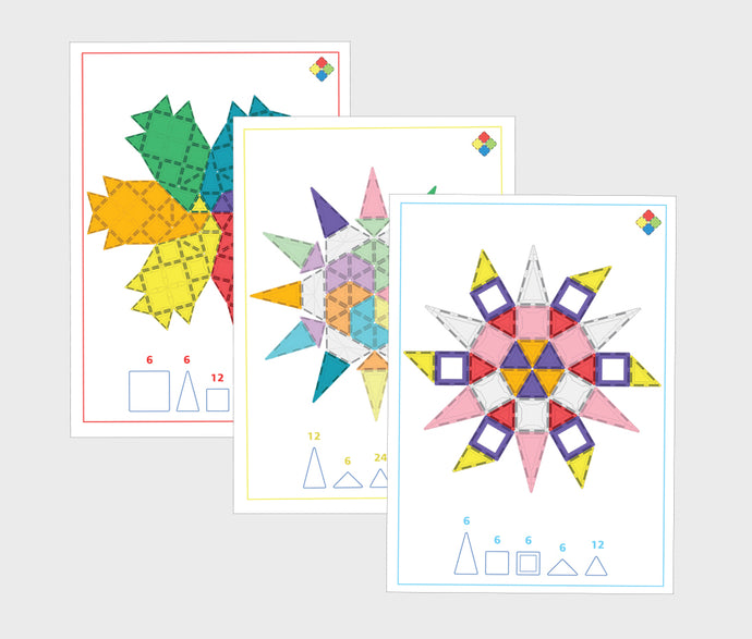 Magnetic Tiles | Set Mandala Challenge Cards