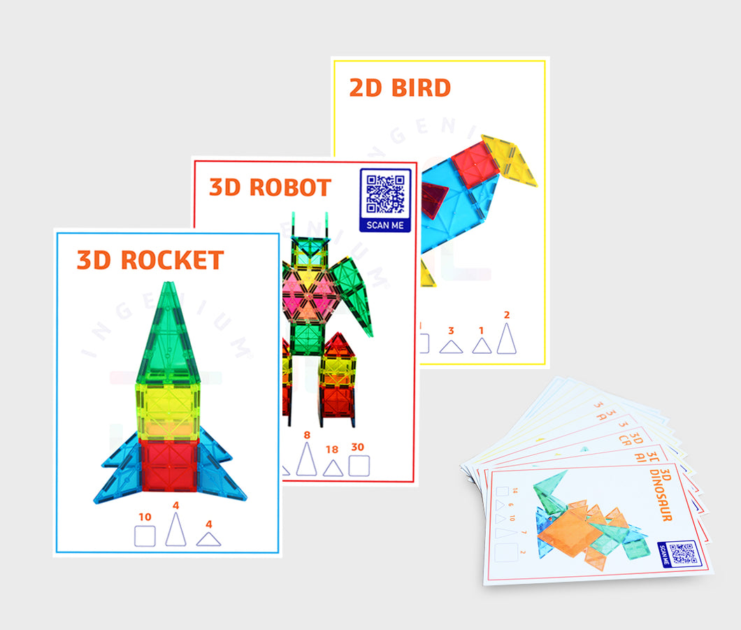MAGBLOX® 18 CHALLENGE CARDS | Magnetic Tiles